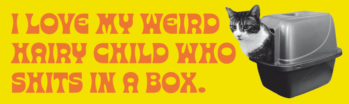 I love my weird child who shits in a box - Bumper Sticker