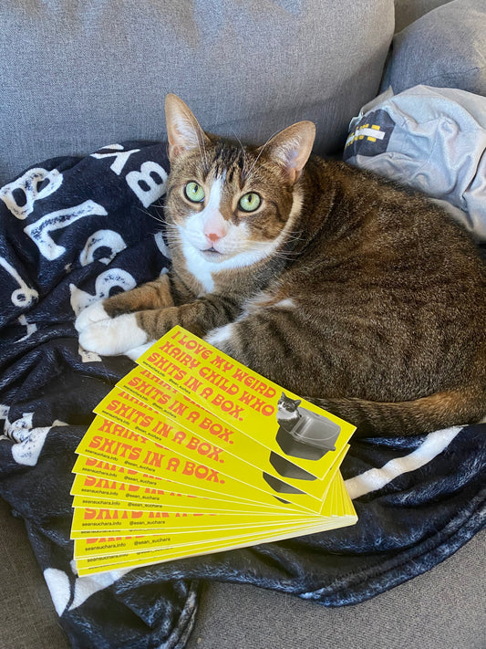 I love my weird child who shits in a box - Bumper Sticker